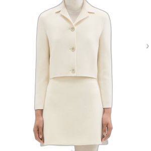 Vintage ninesix ny 96 Korean Boutique 100% Wool Cream Suit & Mini Skirt Set XXS